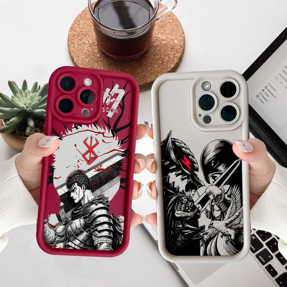 

Japan Anime Berserk Guts Griffith Phone Case For Redmi Note 14 13 12 ProPlus 12s 11 10 9 9s Pro 5G Cqoues Liquid Silicone Cover