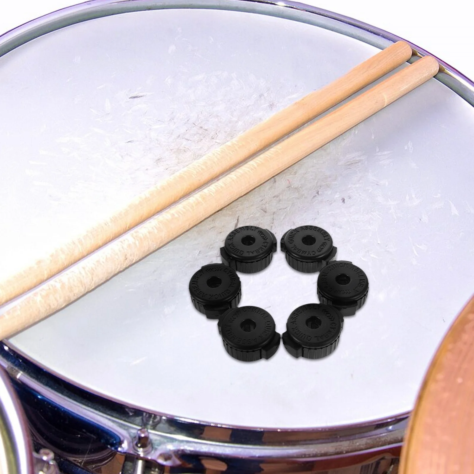 

6Pcs Black Plastic Cymbal Quick Release Nuts for Drummers Easy Setup Stable Support Versatile Design Cymbal Clamp