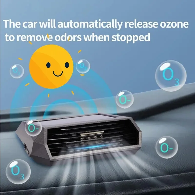 Solar Energy Powered Car Air Purifier Ozonizer Anion Odor Eliminator Ozone Generator Mobile Phone Number Air Purifier For Car