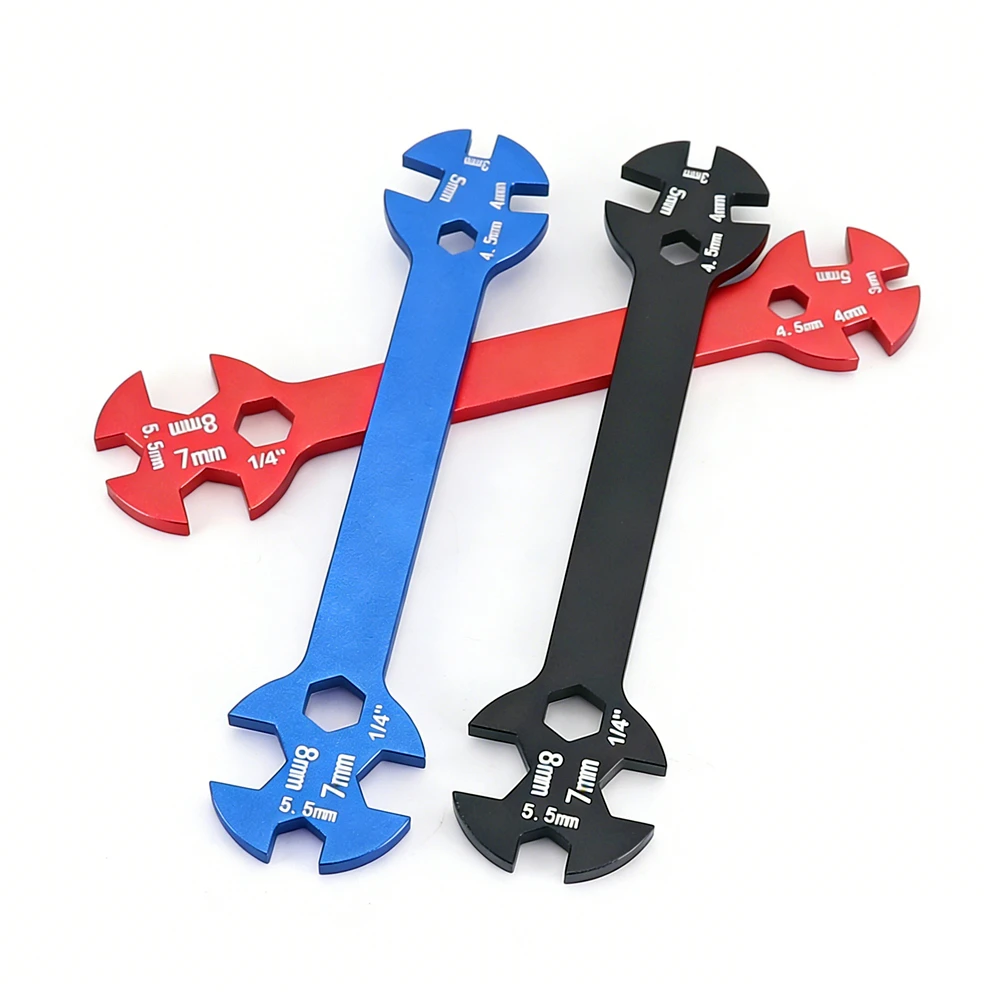 RC Multi-Function Turnbuckle Repair Wrench for 3/4/4.5/5/5.5/7/8mm 7075 Aluminum Alloy Turnbuckle & Nut Spanner Tool
