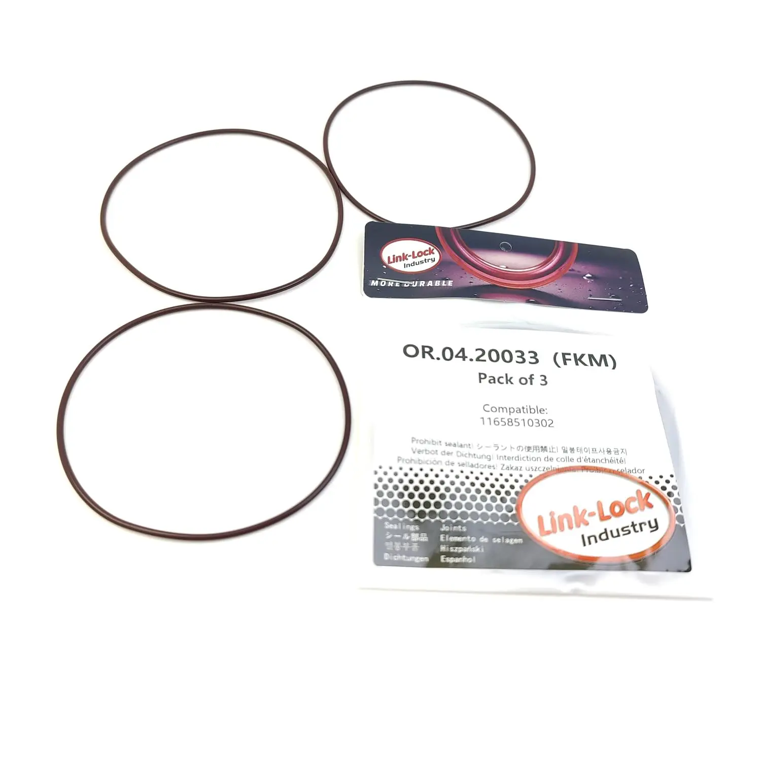 

LINK-LOCK 3PCS OR.04.20033 FKM Viton Sealing O-Ring Kit of Inflatable Guide/AGR 11658510302 for BMW
