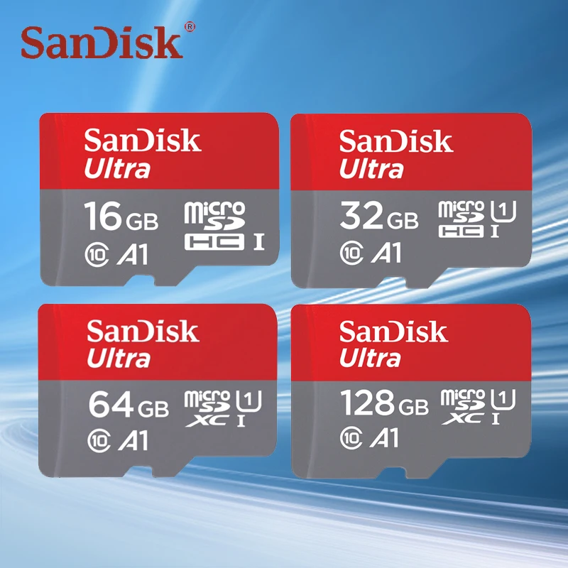 Tarjeta de memoria SanDisk, 32GB, 64GB, 128GB, tarjeta SD UHS-I Clase 10 para cámaras DSLR, cámaras puntuales y disparadas, videocámaras y teléfonos inteligentes 5