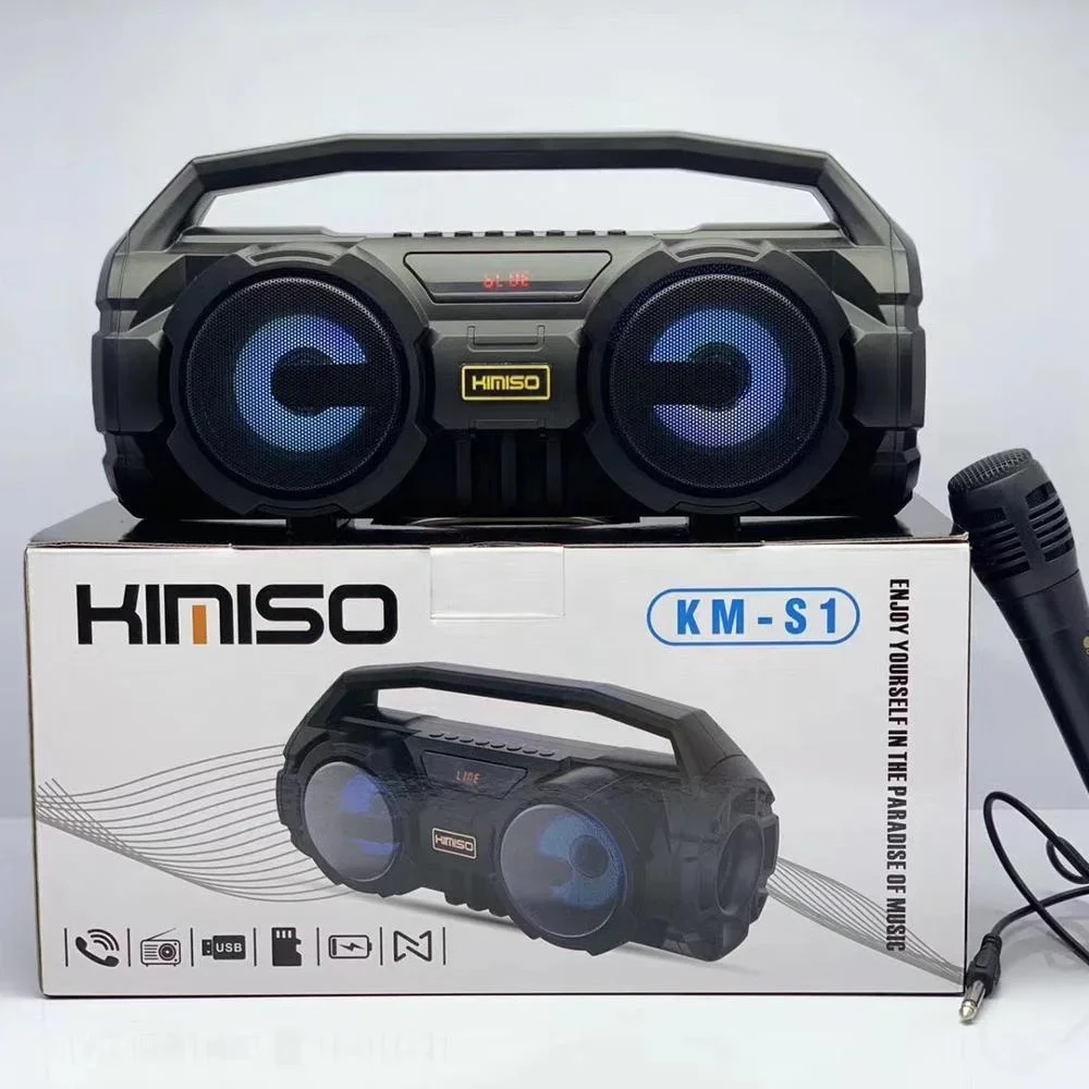 

3 Inch Outdoor Portable Speaker DJ Speaker System Subwoofer Sound Box With LED Light KIMISO KM-S1 Blue Tooth Speaker