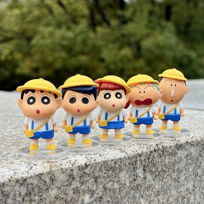 

Authentic Crayon Shinchan Nohara Shinnosuke Kazama Tooru Five Members Blind Box Figure Anime Desktop Ornament Kawaii Toy Gift