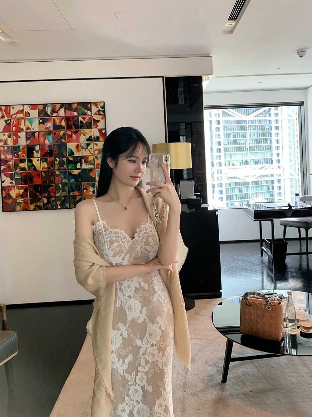 

Ele Korean Sle Lace Tea Break Dr Slimming Strapl Gown High Waist Nylon Fabric V-Ne Zipper Closure Summer Dr