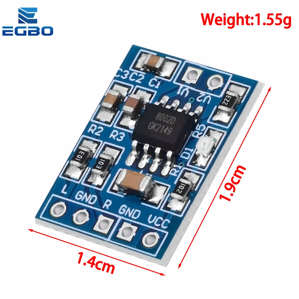 1 ~ 5 قطعة EGBO Mini HXJ8002 الصوت مكبر كهربائي لوحة تركيبية BTL مضخم الصوت وحدة 3 واط أحادية قناة صوت منخفضة الضوضاء المتكلم