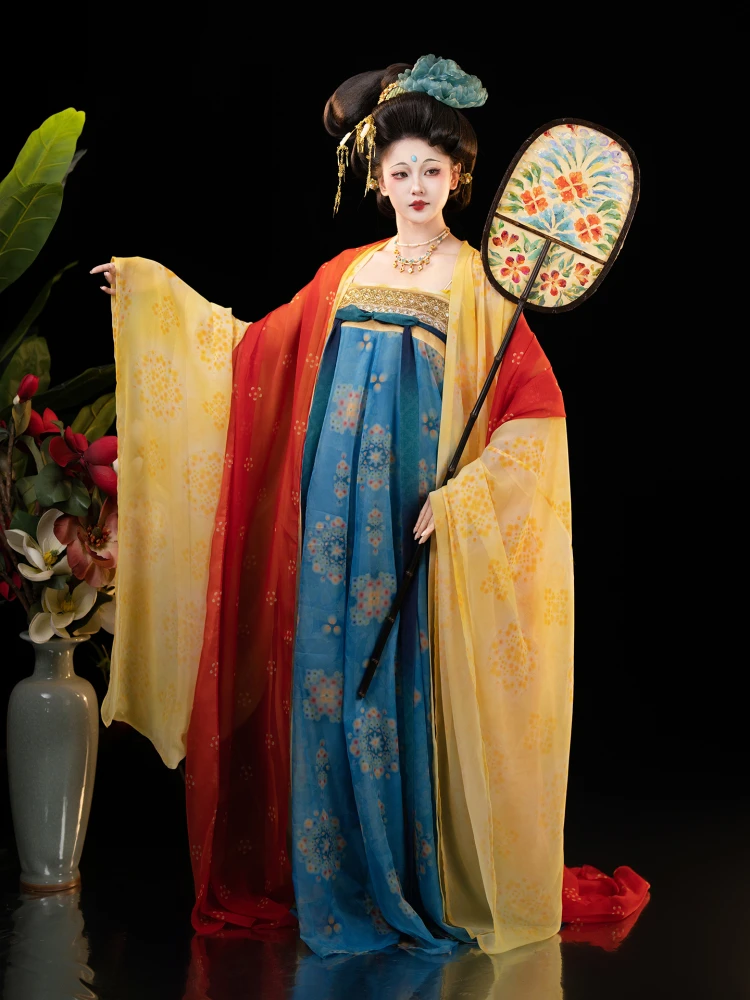 

Комплект ханьфу Anch Fanghua Tang для молодых женщин: топ до груди и юбка миди из полиэстера, весна-лето