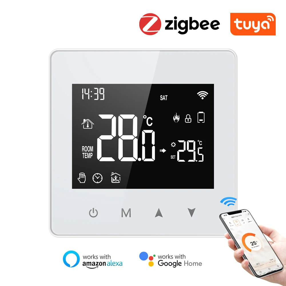 

Tuya Zigbee Constant Temperature Controller LCD Display Water Gas Boiler Smart Thermostat APP Control with Alexa Google Home