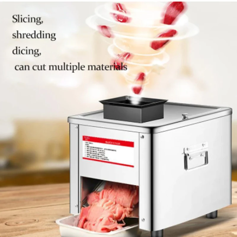 Commercial Stainless Steel Electric Meat Cutter Automatic Vegetable Slicer Household Appliance 2.5/3.5/5/7mm Slice Thickness Opt