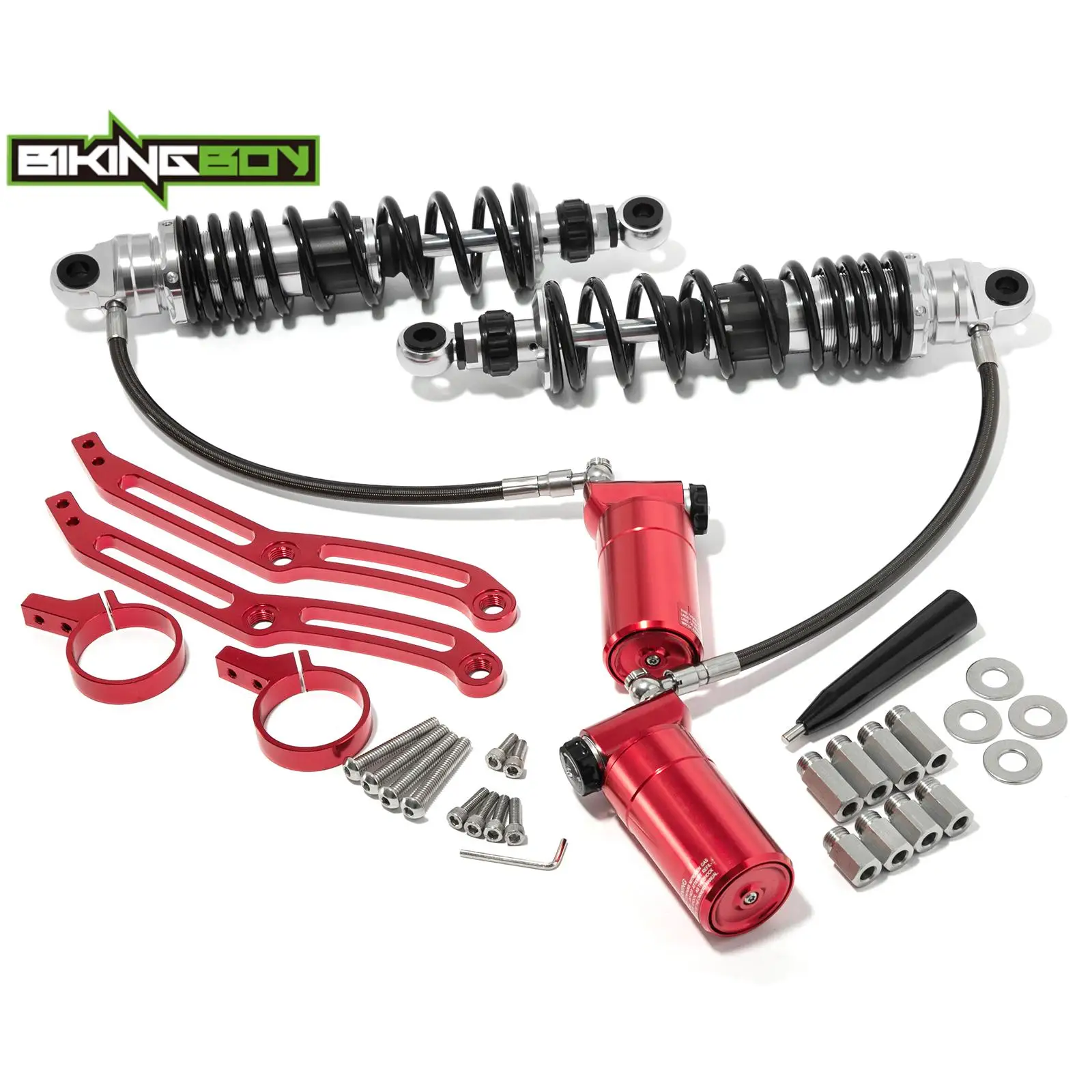 For Touring Bagger Road Glide FLTRX Road King FLHR 14-26 15 16 17 18 19 20 21 22 23 24 Remote Reservoir Rear Suspension Shocks