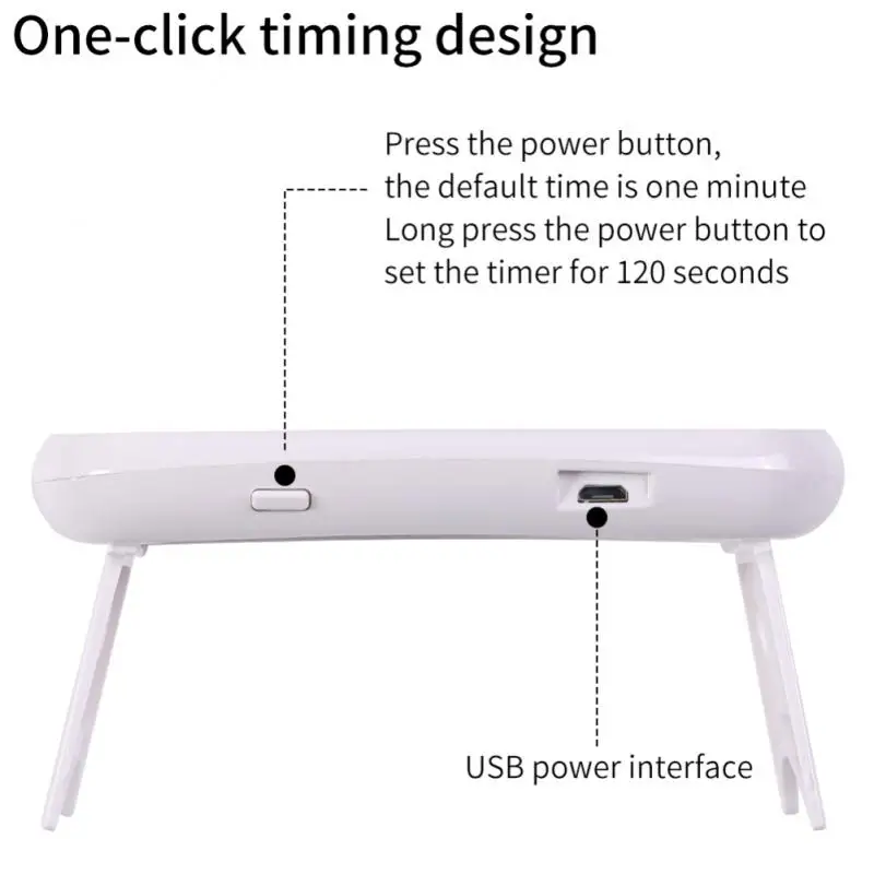 Łatwa do przenoszenia maszyna do fototerapii Uniwersalna dwufunkcyjna maszyna do fototerapii 8 W Suszarka do kleju z lustrem do makijażu i lampą do paznokci