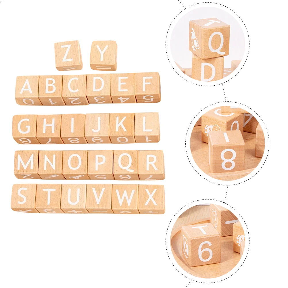 26Pcs School Learning Toys Colorful Numbers Letters Blocks Children Toy for Kids wooden learning block