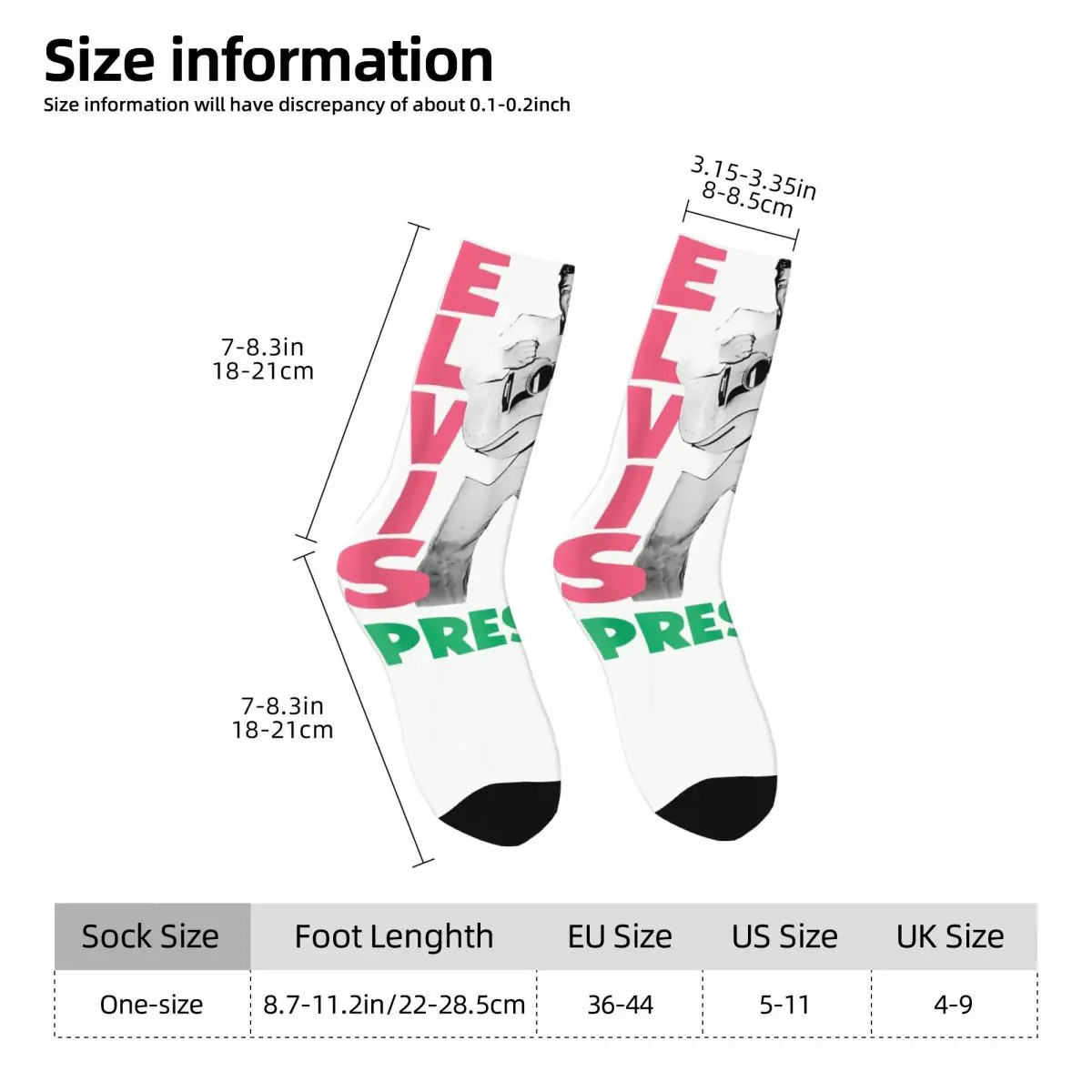 E-Elvis Stockings Women Men 90s Guitar Music Socks Soft Casual Socks Winter Outdoor Anti Sweat Design Socks Gift Idea