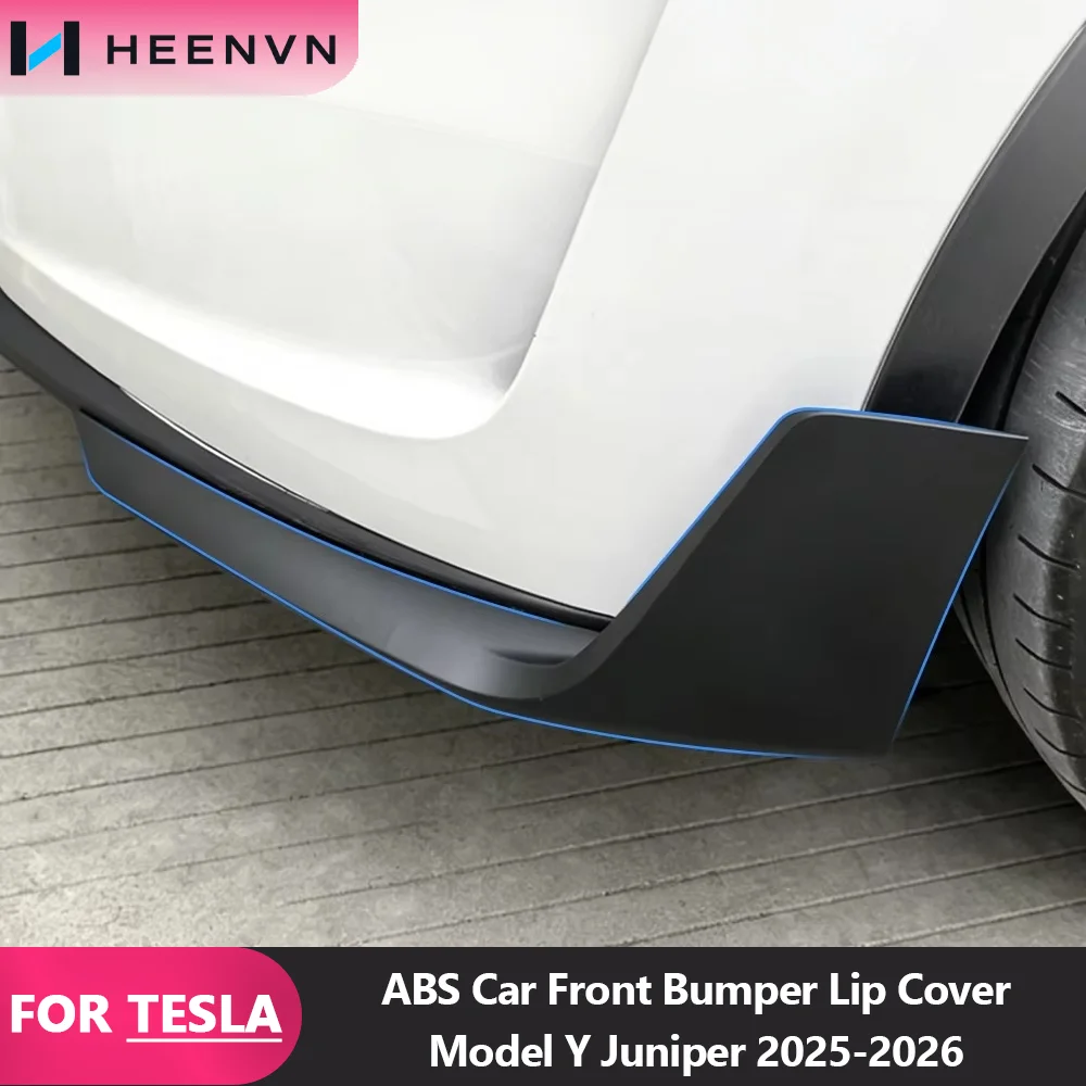 HEENVN For Tesla Model Y Juniper 2025-2026 Car ABS Front Bumper Lip Spoiler Cover Splitter Body Kits Black Auto Exterior