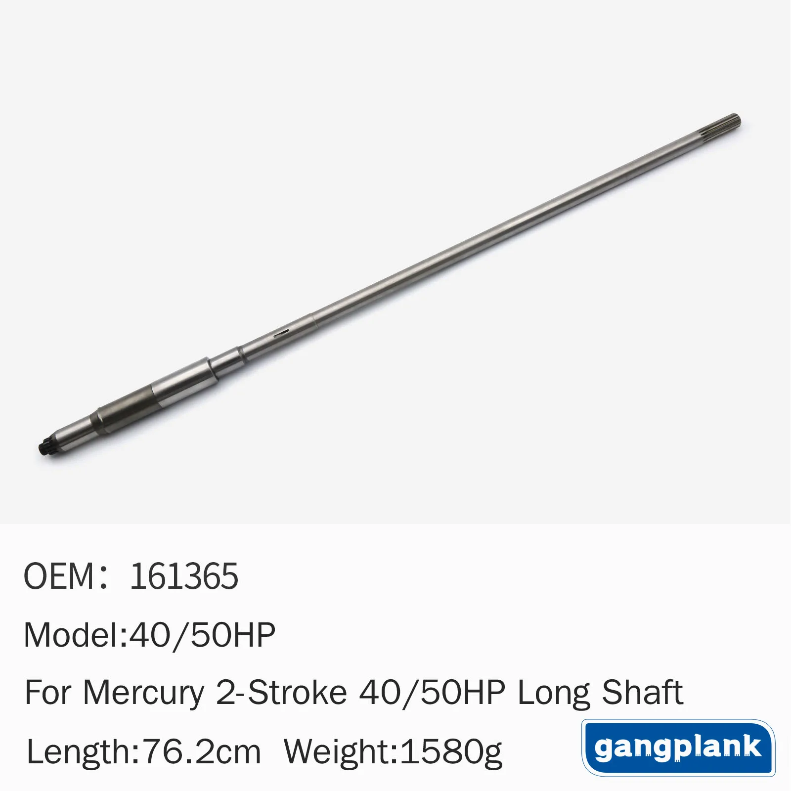 

Outboard Motor Splined Shaft Drive Shaft for Mercury 2-stroke 40/50 HP Long Shaft 161365