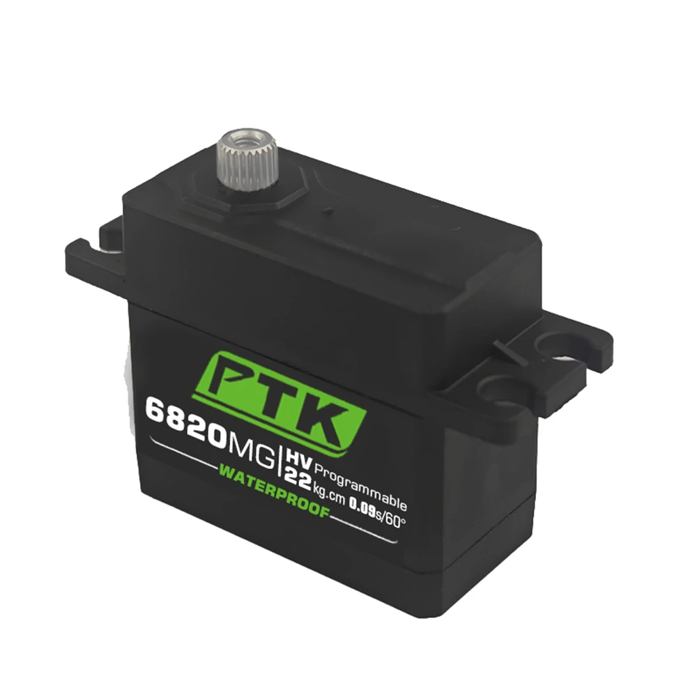 PTK 6820 MG 20kg Coppia elevata 180 °   Servo RC impermeabile digitale in metallo con ingranaggi in acciaio inossidabile per auto e velivoli ad ala fissa robot M