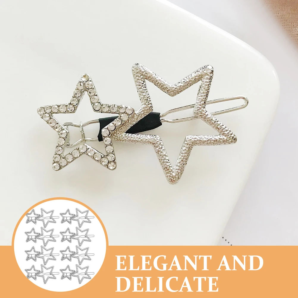 

8Pcs Star Hair Clips Durable Glittery Hairpins For Women Hair Styling Accessories For All Types