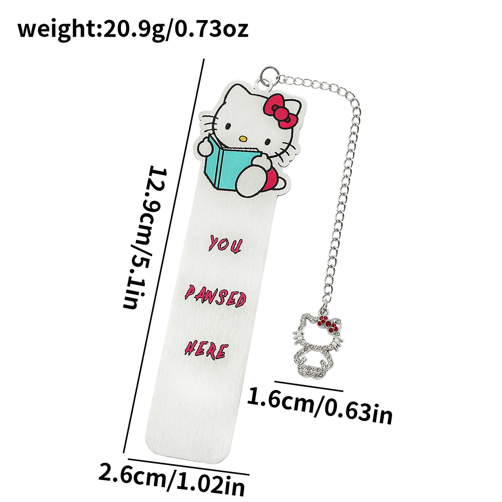 1Pcs Hello Kitty Bookmarks, Fan Collection, Beautiful Metal Bookmarks, BFF Reading Marker Stationery Home Office Supplies, Kitty