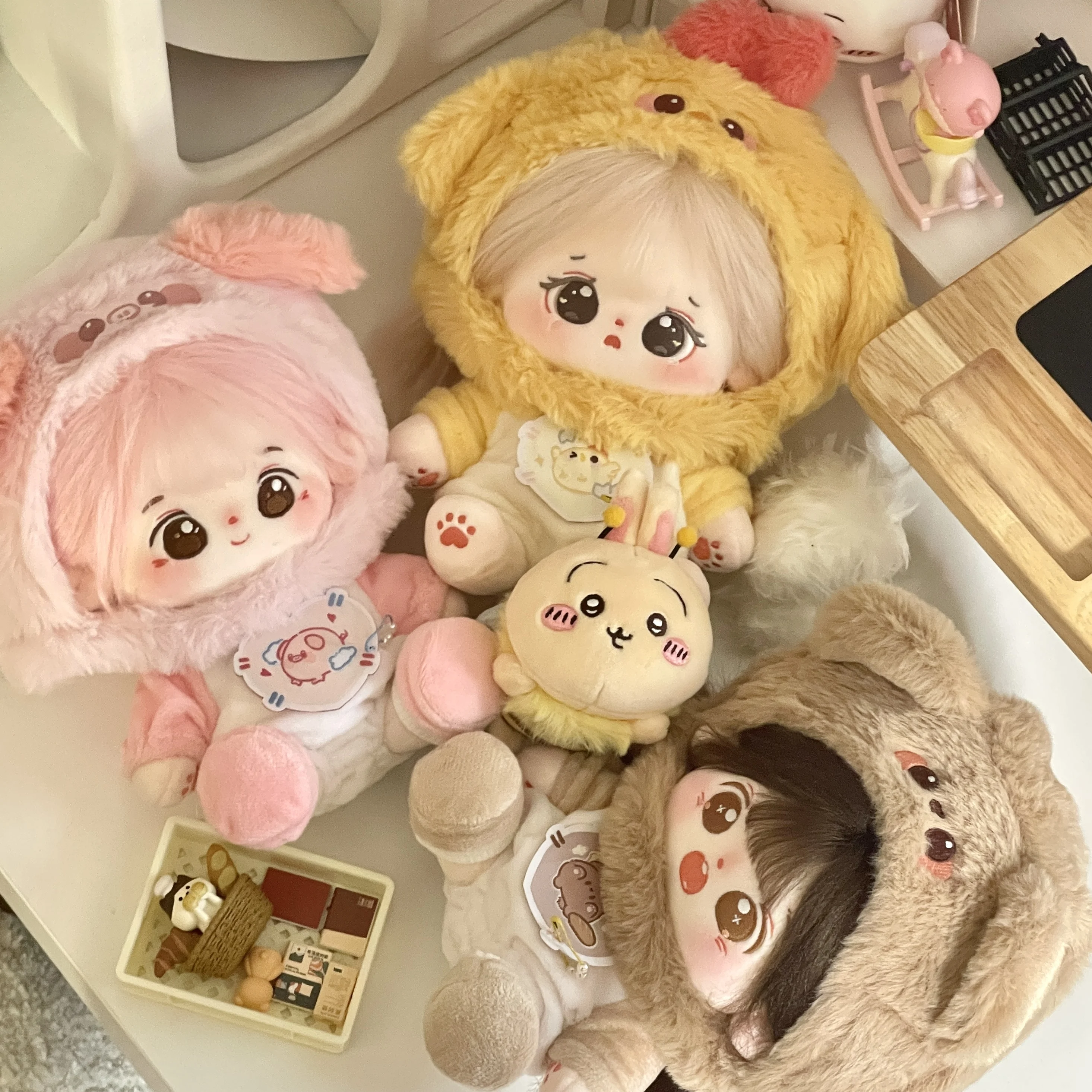 20cm Plush Toy Doll Clothes Cute Fashion Animal Climbing Clothes Coat Headgear Shoe Set Back School Season Girl's Birthday Gift