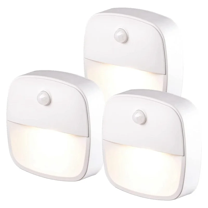 LICE-9X Lampu Sensor Gerak Dalam Ruangan, Lampu Malam LED yang Dioperasikan dengan Baterai, Lampu Malam Tangga Otomatis untuk Lorong