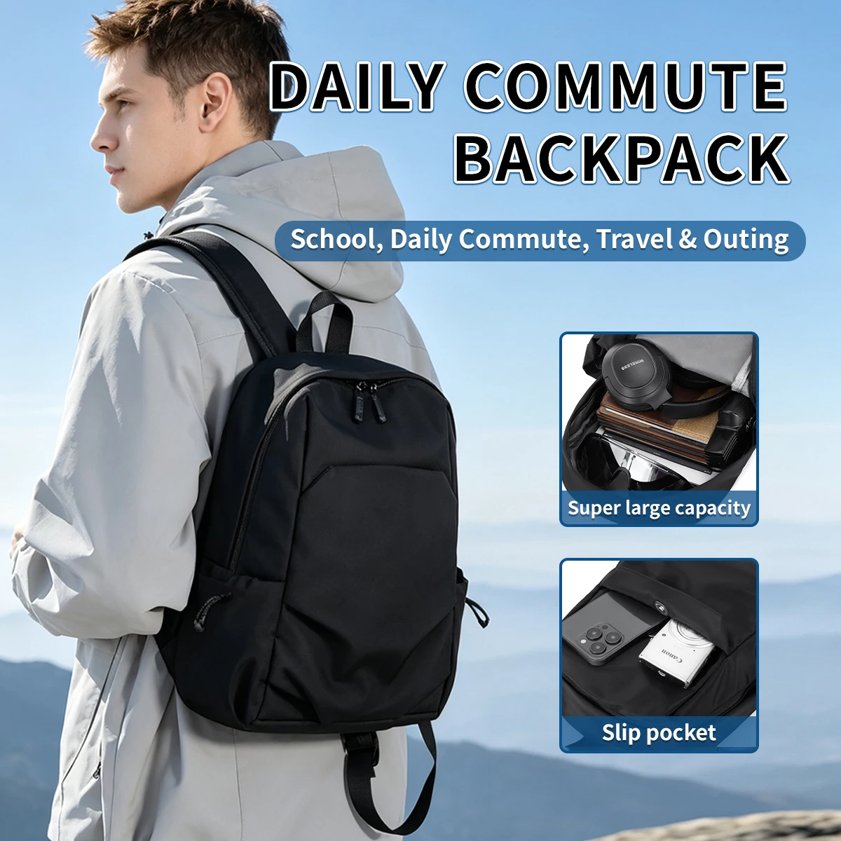 Casual Backpack, Men's Fashionable Sports Backpack, Niche Trendy Lightweight Travel Gift, Oxford Cloth Backpack