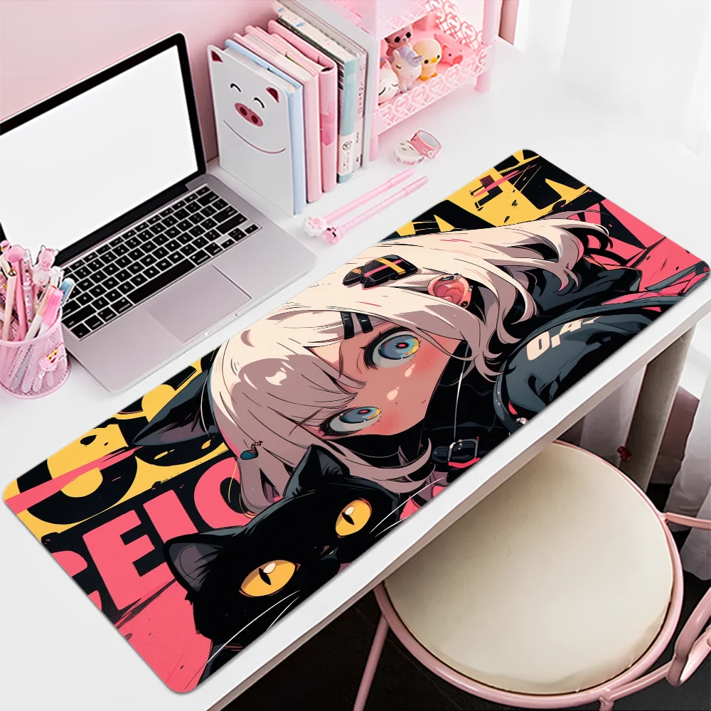Cat Girl AI Cool Mousepad, INS Tide, Grande Escritório Computer Desk Mat, Teclado de mesa, Big Mouse Pad, Almofada para laptop, Quarto