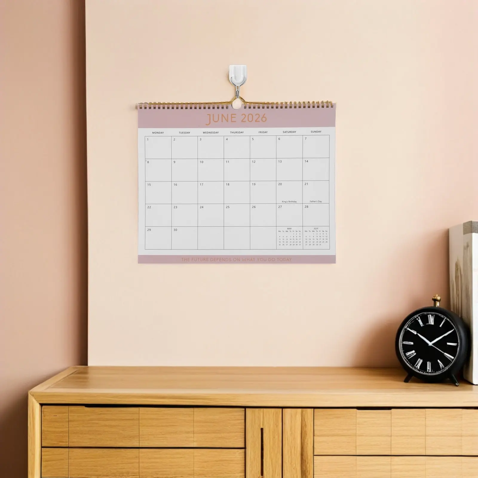 

18 Month 2026-2027 Wall Calendar Large Font International Holidays Minimalist Design Hanging Planner Coil Bound Office Home