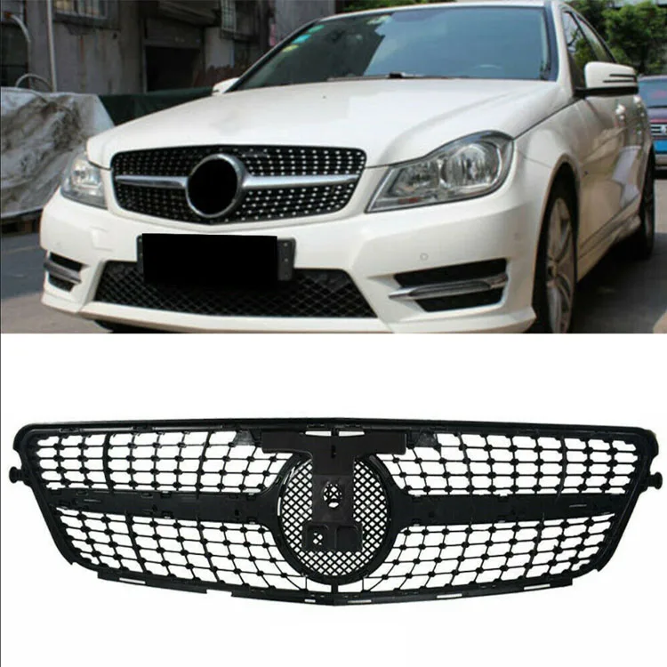 Grille for  W204 for Front Matte Black Kidney Sport Hood Grille Classic Auto Parts