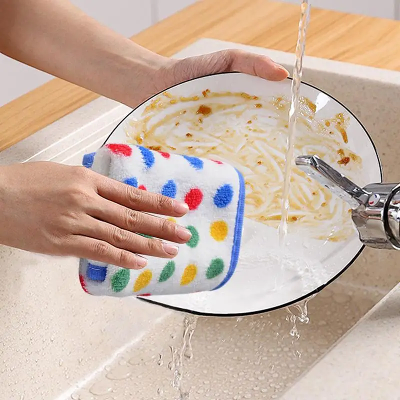 Kitchen Cleaning Dish Cloths Soft Dish Towel Reusable Cleaning Cloths Absorbent Washable Cleaning Rags Quick Drying Cleaning