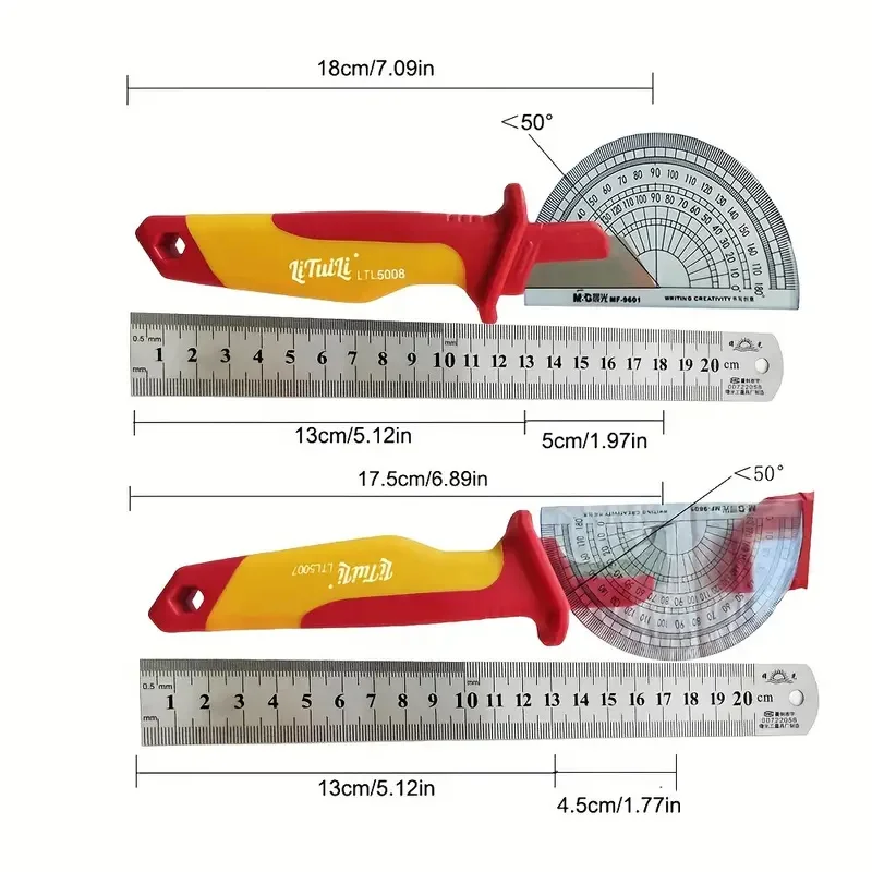 Insulated Electrician Knife Cable Stripping Knife Curved Mouth Hook Fixed Blade With Protective Sheath Wire Stripper Hand Tools