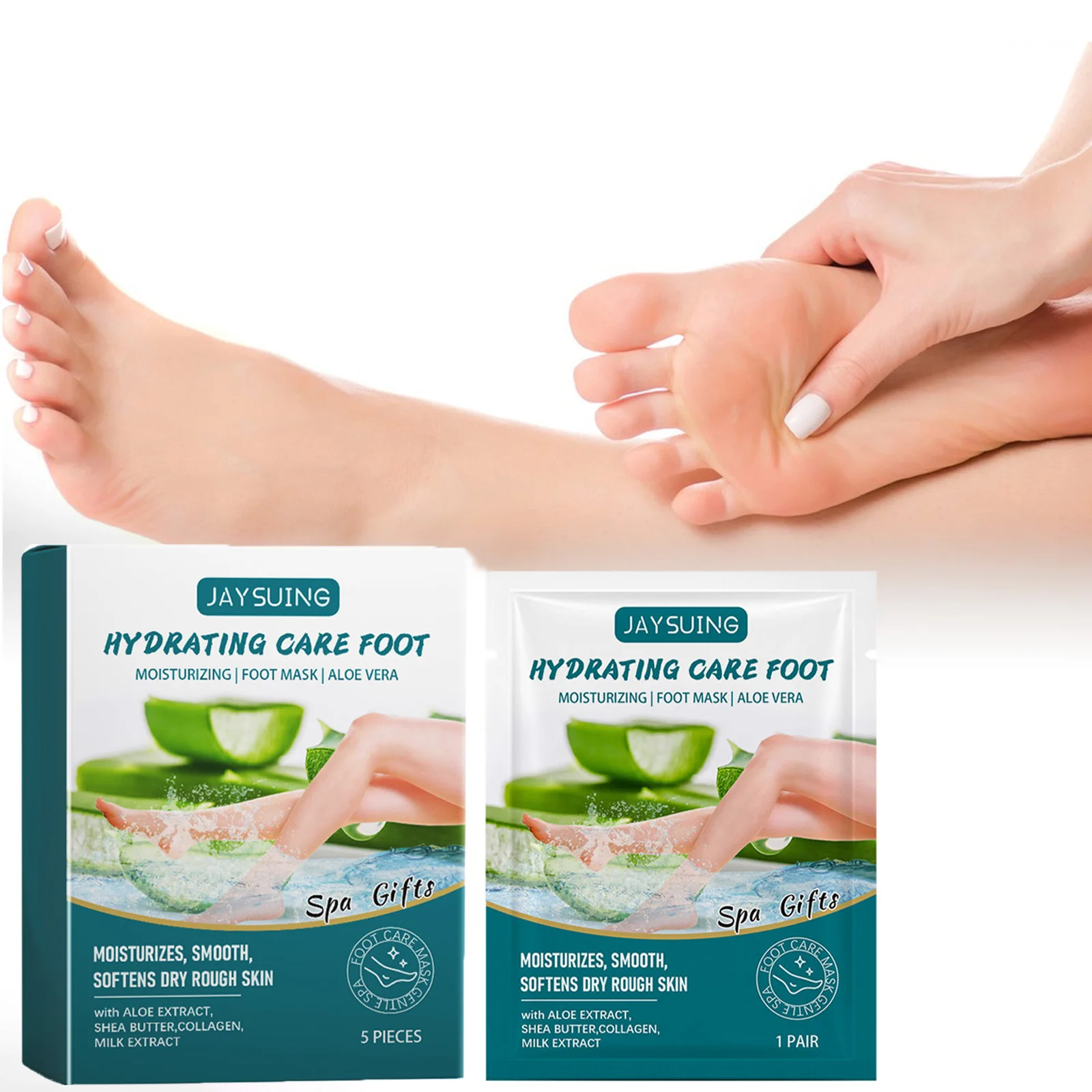 Aloe Vera Exfoliating Foot Mask Remove Dead Skin Moisturizing Softening Hydration Repair Calluses Smooth Rough Feet Foot Mask