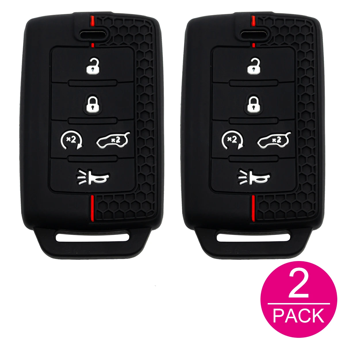 2x Silicone Car Key Fob Cover Case Holder Keychain For 2022-2026 Jeep Grand Cherokee L WL