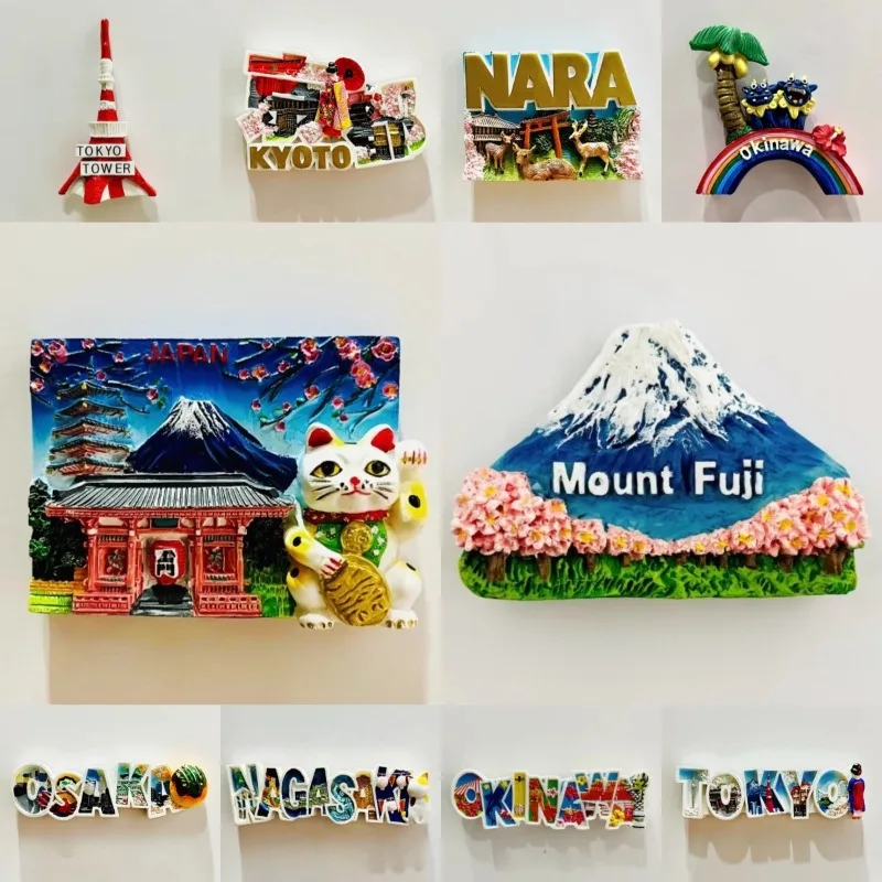 

Japan Fridge Magnets Nara Souvenirs Okinawa Tokyo Tower Mount Fuji Nagasaki-ken Beppu Shirakawago Fridge Stickers Birthday Gifts
