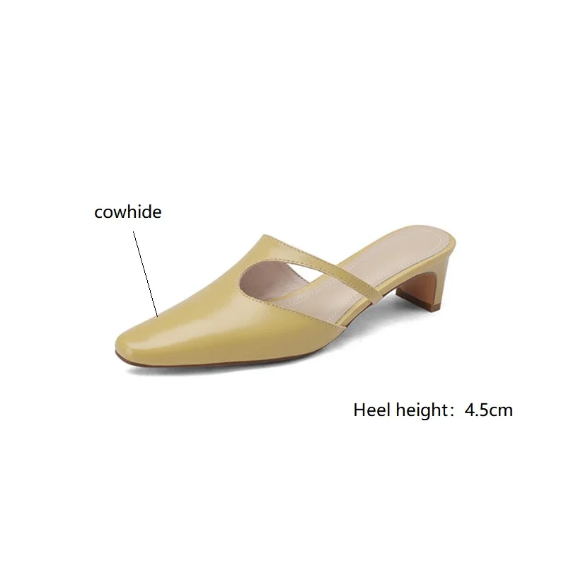 Nowość 2023 Letnie buty damskie Mules Shoes for Women Simple Women Slippers Small Square Toe Slippers Ladies Shoes Zapatos De Mujer