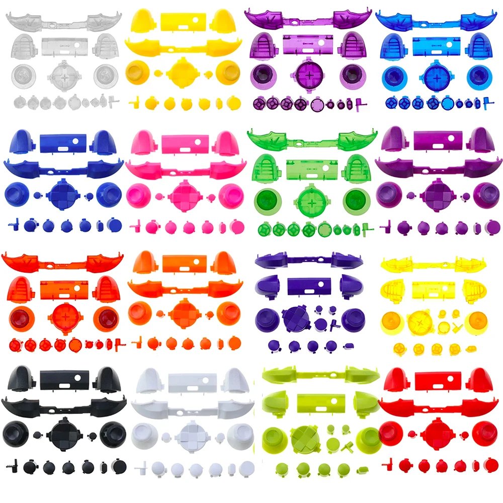 Juego completo de botones de 18 colores para XBOX Series S X Dpad ABXY, empuñaduras, parachoques, botones de activación de repuesto para controlador XSS XSX