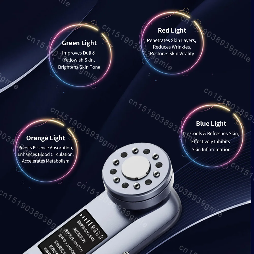 4 Colors Photon Facial Massager Microcurrent Face Lifting Chin Eye Anti Wrinkle Skin Rejuvenation Uitrasonic Ice Beauty Machine