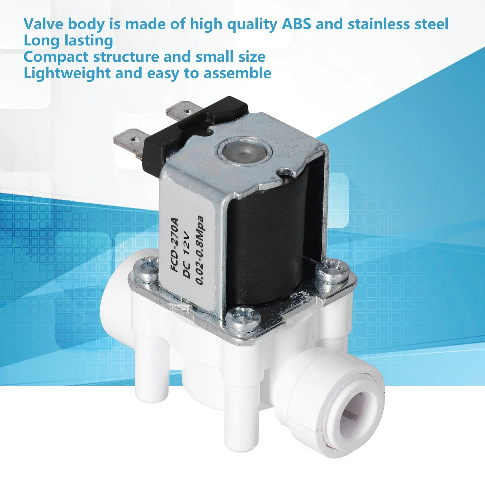 

Plastic Electric Solenoid Valve 3/8in Quick Connector Normally Closed Solenoids Valves Quick Connector Solenoid Valve