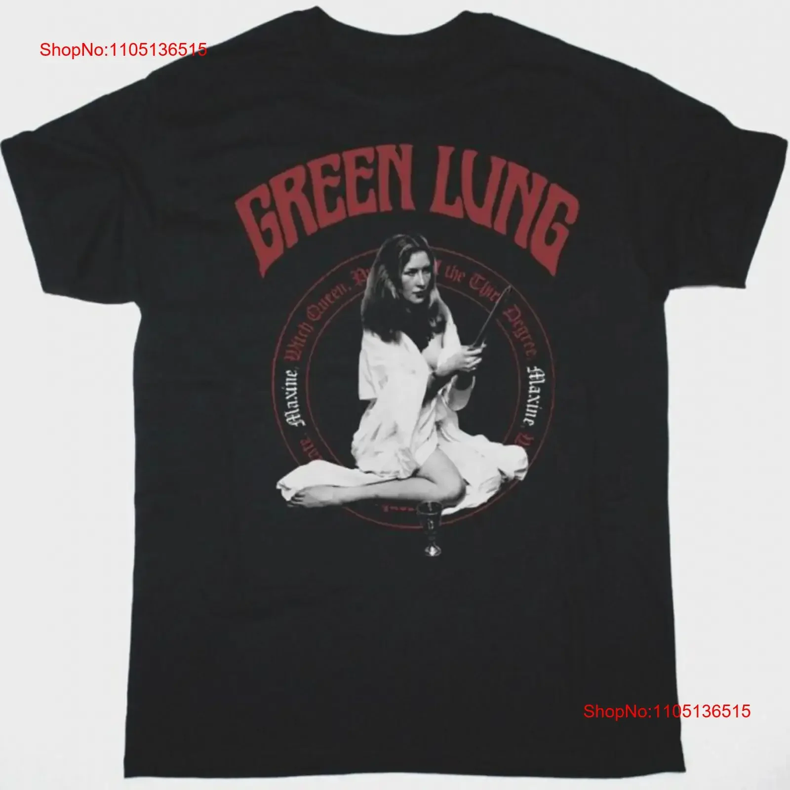 

Vtg GREEN LUNG Band MAXINE WITCH QUEEN Хлопковая черная футболка всех размеров для мужчин TU216 винтажная мытая мягкая стильная слегка