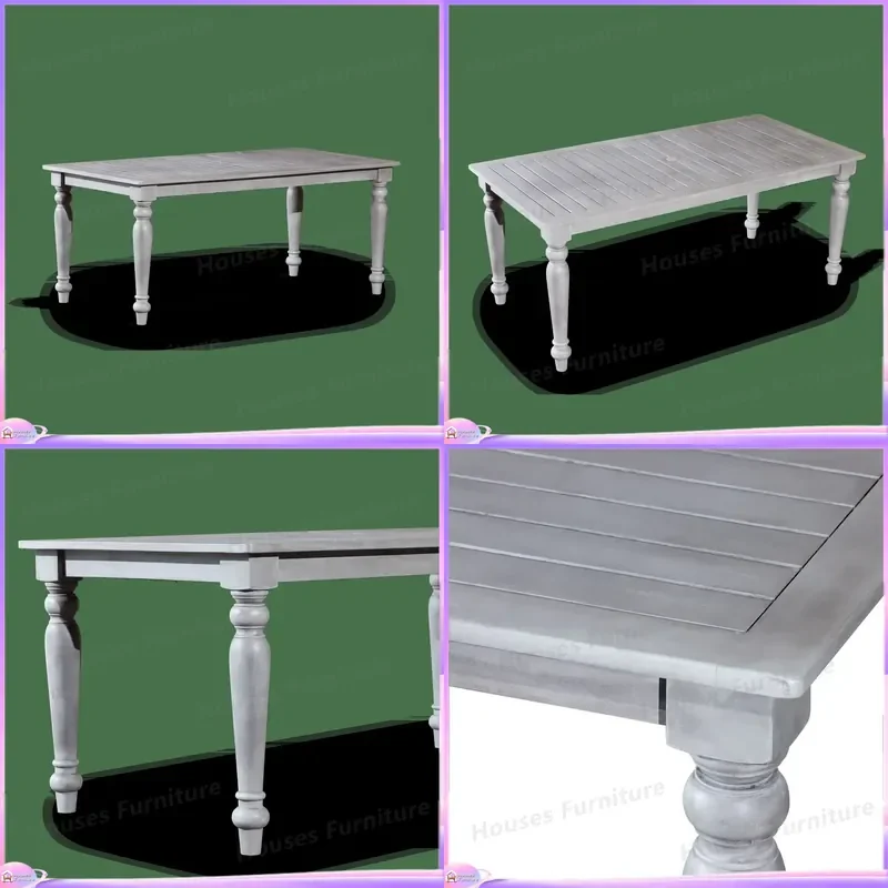Rectangular Outdoor Dining Table Waterproof Patio Garden Furniture Set Modern Weather Resistant Deck Yard Lawn Party Table