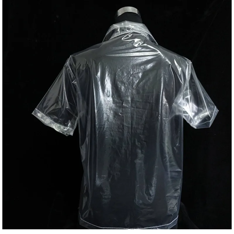 Fotografia 5: Conjunto de Camiseta Transparente Ultrafina de Plástico, Sexy, Impermeável, Leve, Flexível, Macio e Confortável para Festas, Clubes e Palcos