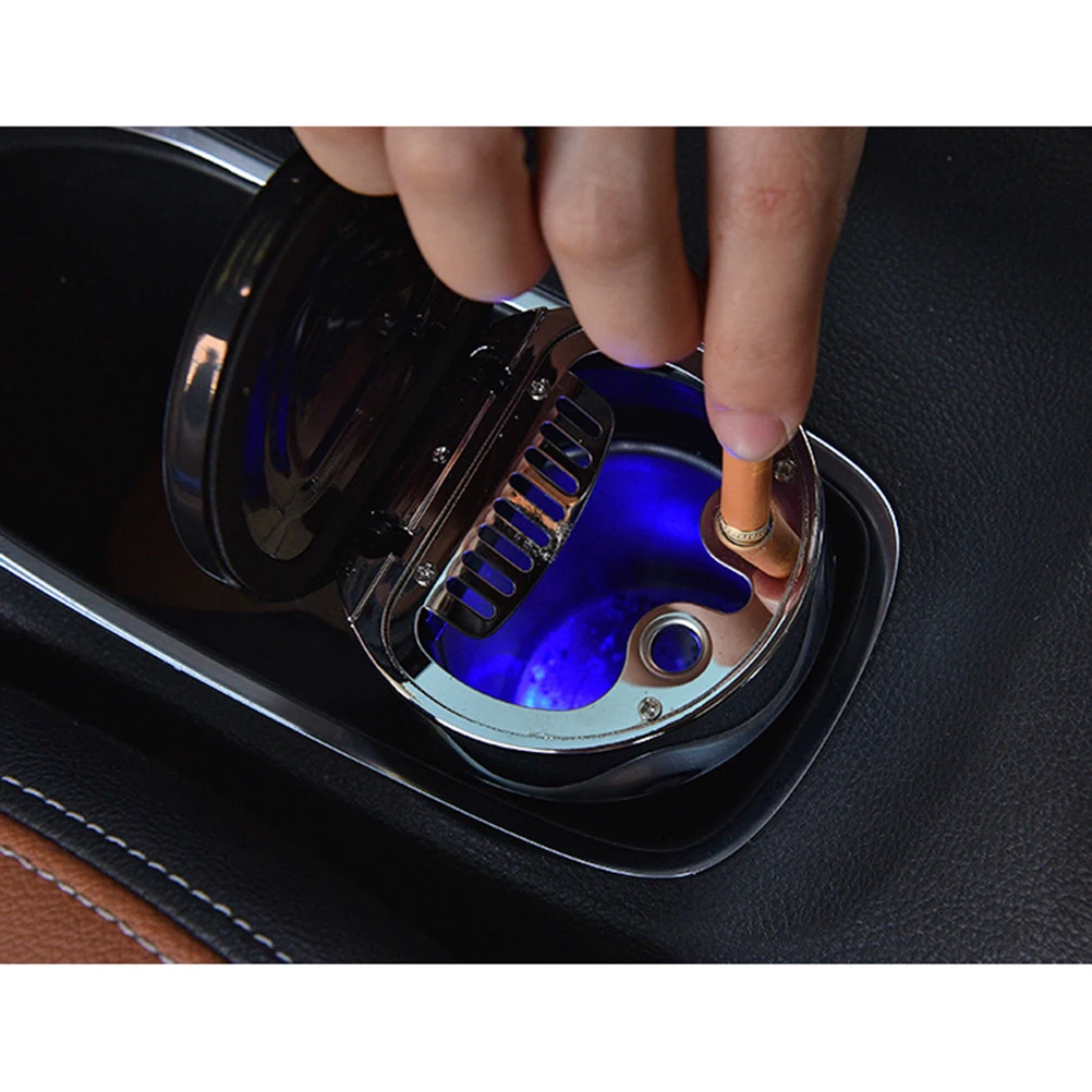

Car Ashtray Smokeless Compact Stainless Steel Flame Retardant Heat Resistant Space Saving Small Design Good Sealing Easy Clean