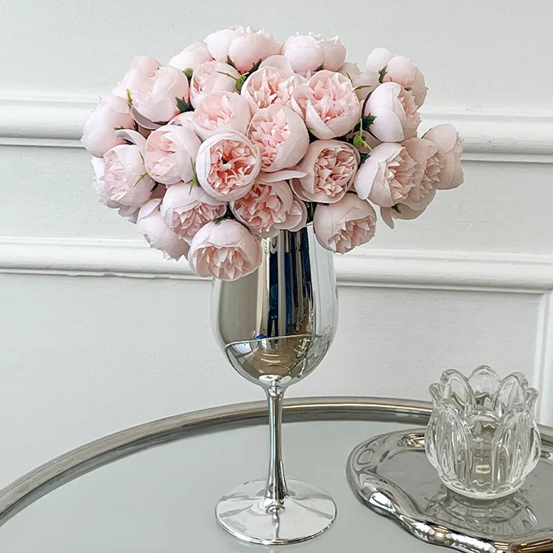 

High Quality Silk Flower Rose Creative Vase Set, Festival, Wedding, Office Decoration, Living Room, Bedroom, Decoration