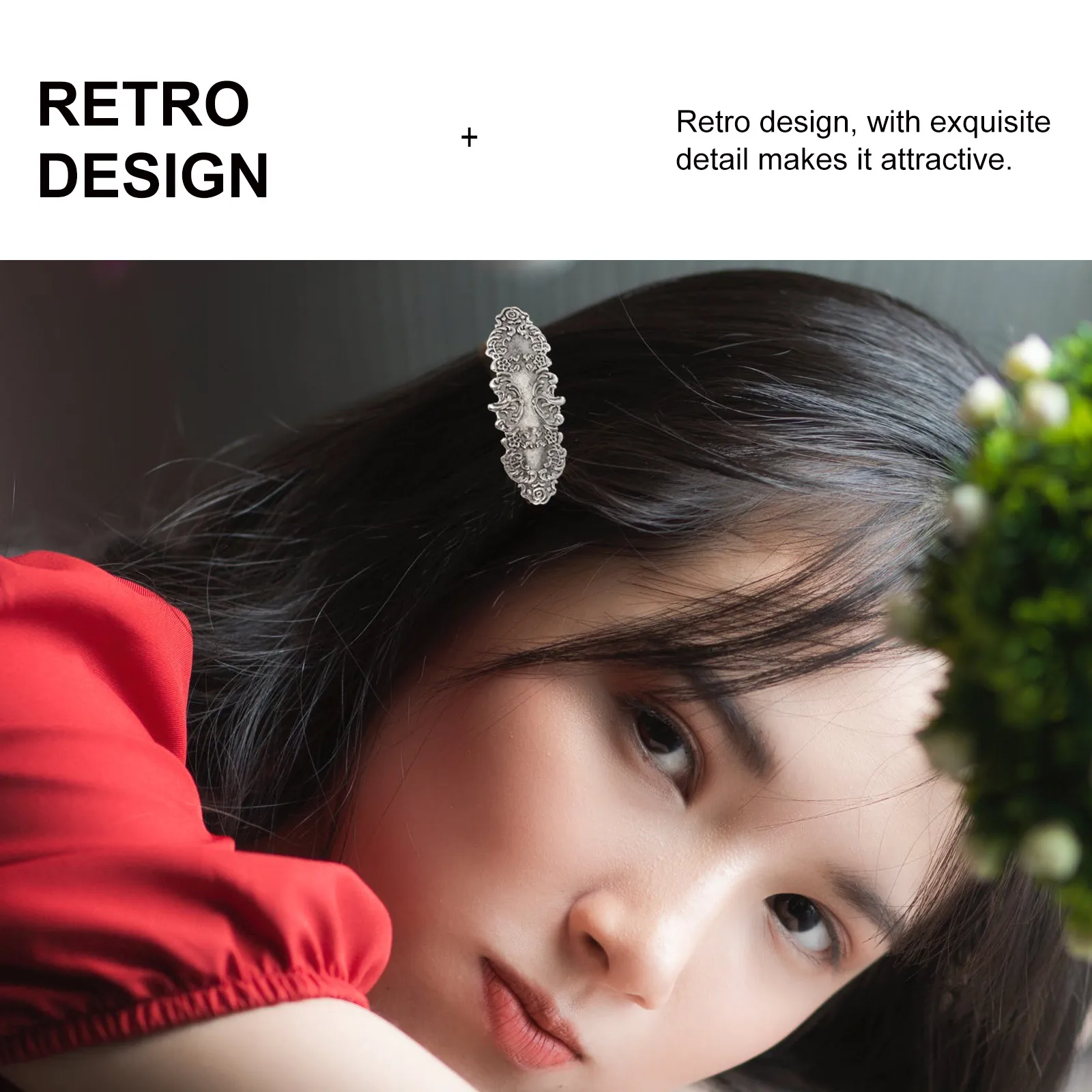 

2pcs Hair Clips Hair Clips Large Silver Barrettes Alloy Hairpins Dense Pins Hairstyle Alloy Hairpins Accessories