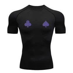 Graphic Athletic Quick Dry Tshirts for Men Gym Workout Running Compression Shirts Undershirts Baselayers Tees Tops Activewear