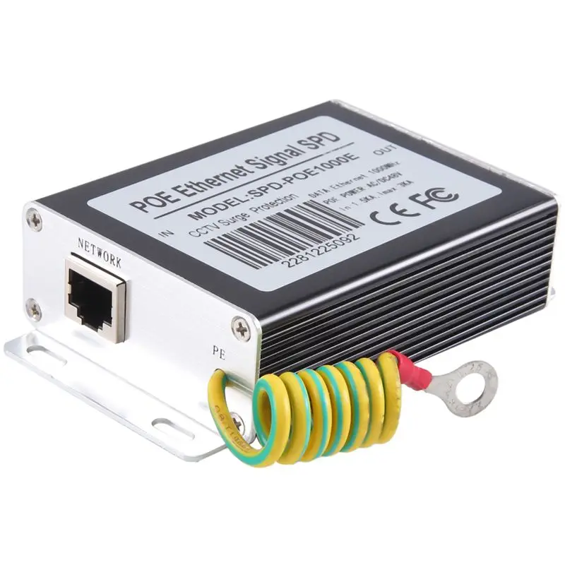 

Одноканальный гигабитный POE-адаптер Ethernet 1000 Мбит/с с защитой от перенапряжения (SPD) для IP-камер видеонаблюдения и аксессуаров