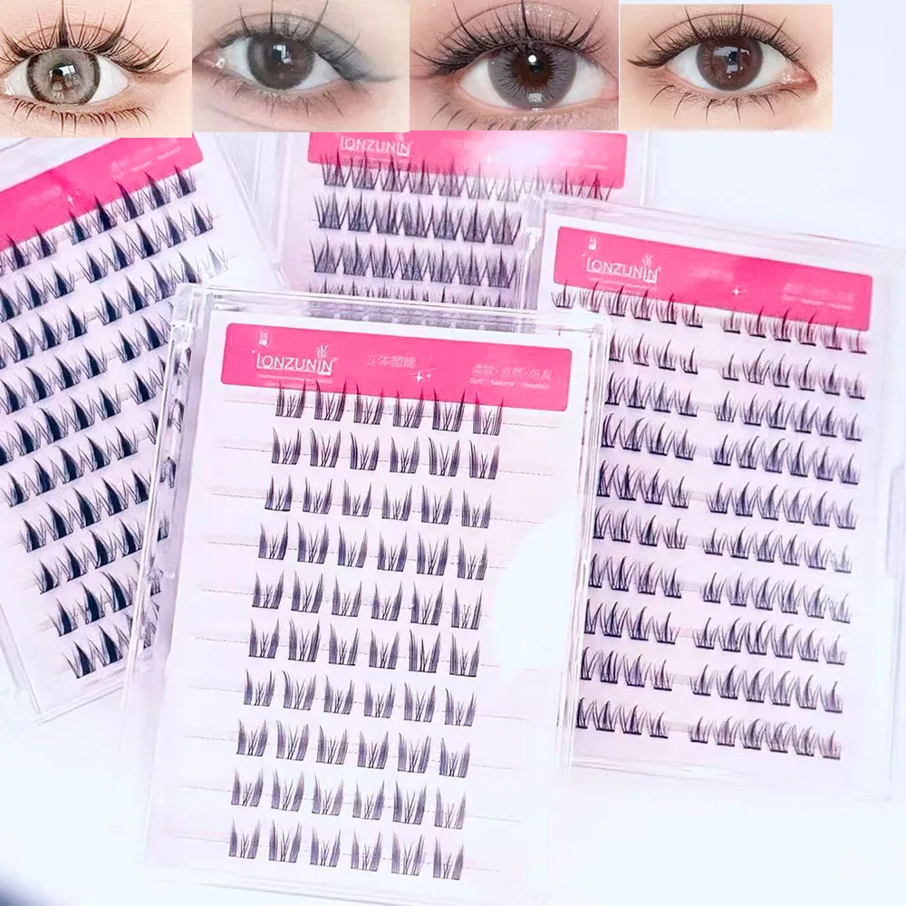LONZUNIN DIY Makeup Faux Nerz Weiche Fake Wimpern Kein Kleber Wimpern für Anfänger