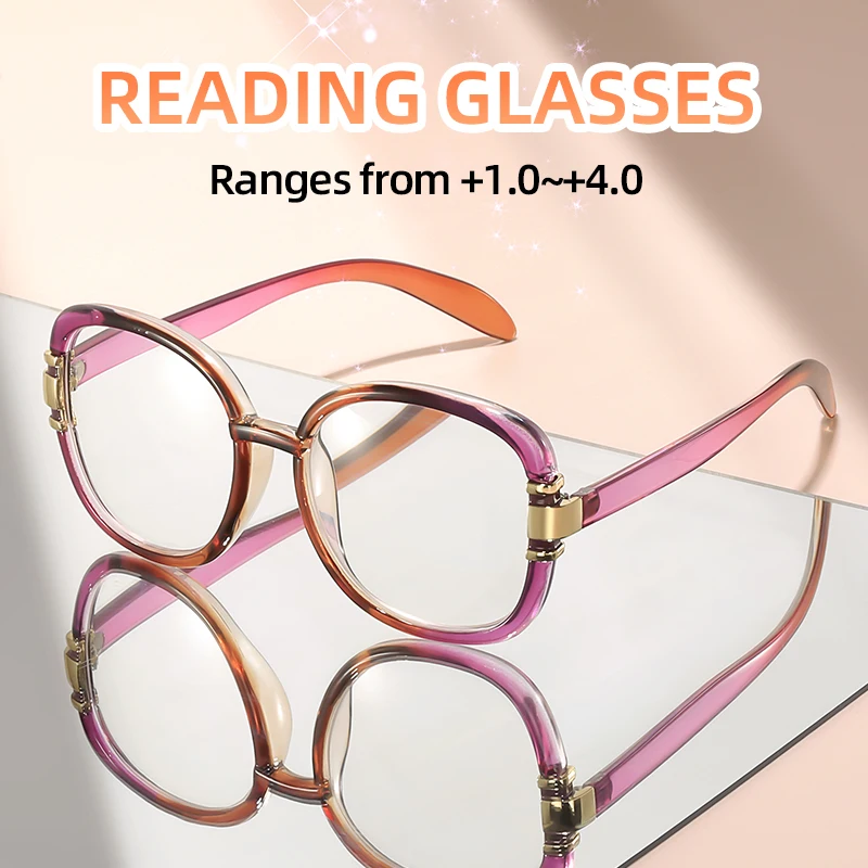 نظارات قراءة عصرية وعصرية بإطار دائري كبير جديد للارتداء اليومي والقراءة عالية الوضوح #1