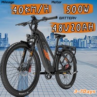 LANKELEISI MX600 PRO Electric Bicycle 500W Powerful Motor 48V20Ah Removable Battery 27.5*2.4 Inch Tire All-Terrain Electric Bike