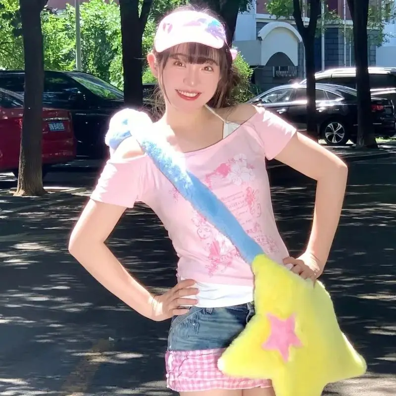 サブカルチャー レディース Y2K パンク Tシャツ アメリカン ヴィンテージ 春 2026 ファッション レディース パーカー/ベルベット Tシャツ その他素材 00%