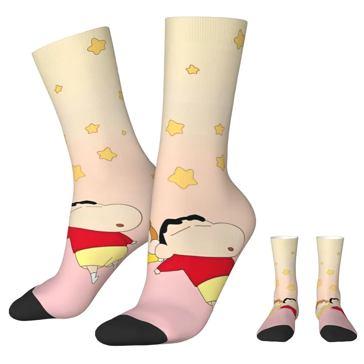 Crayon Shin-chan Himawari Autumn Winter Funny Men's Women'sSocks Japanese Anime Breathable Basketball Socks